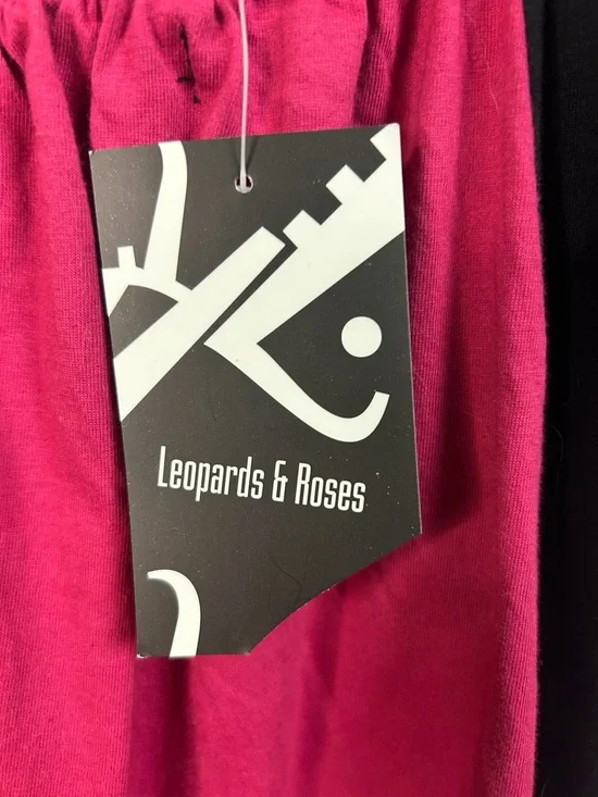 Leopards & Roses Red Sleeveless Midi Hippie Dress Pink Floral Boho Cotton 1X New - Picture 8 of 16